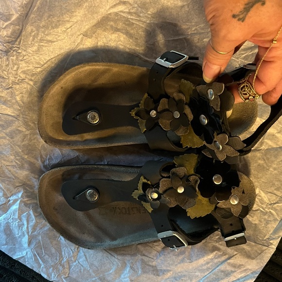 RARE Birkenstock Gizeh High Flower Sandals Ankle Straps Size euro36/us6 - Picture 1 of 10